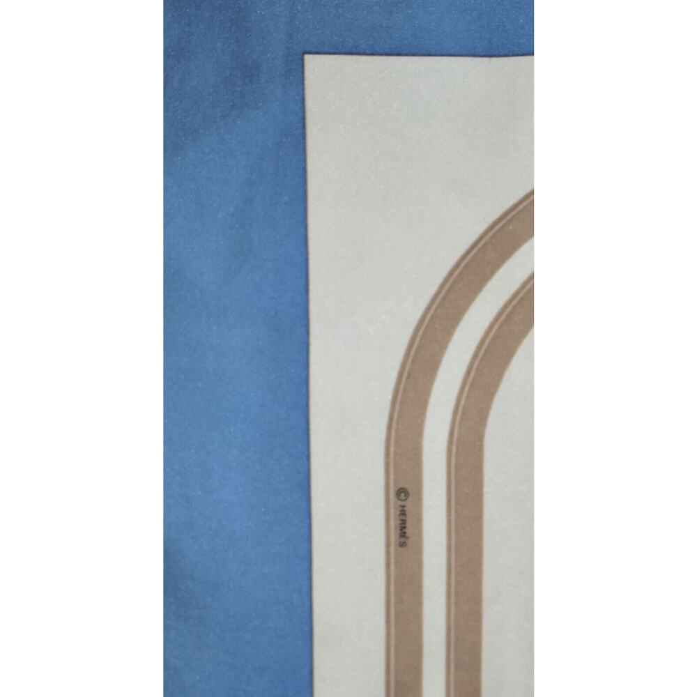 C0 Auth HERMES BRIDES DE GALA By Hugo Grygkar Blue Multi Silk 35" Square Scarf - Picture 3 of 6
